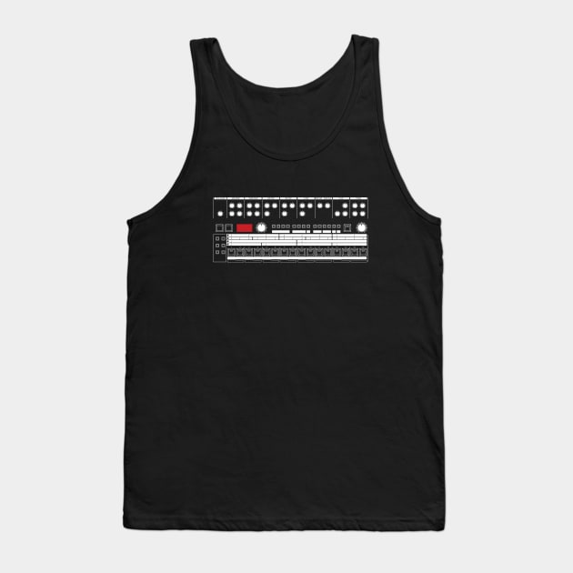 909 Drum Machine (White Lines) Tank Top by Atomic Malibu